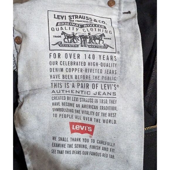 Vtg 90's RARE Levi's 560 Black Loose Fit Straight Leg 100% Cotton USA Sz 14/32 - Picture 5 of 7